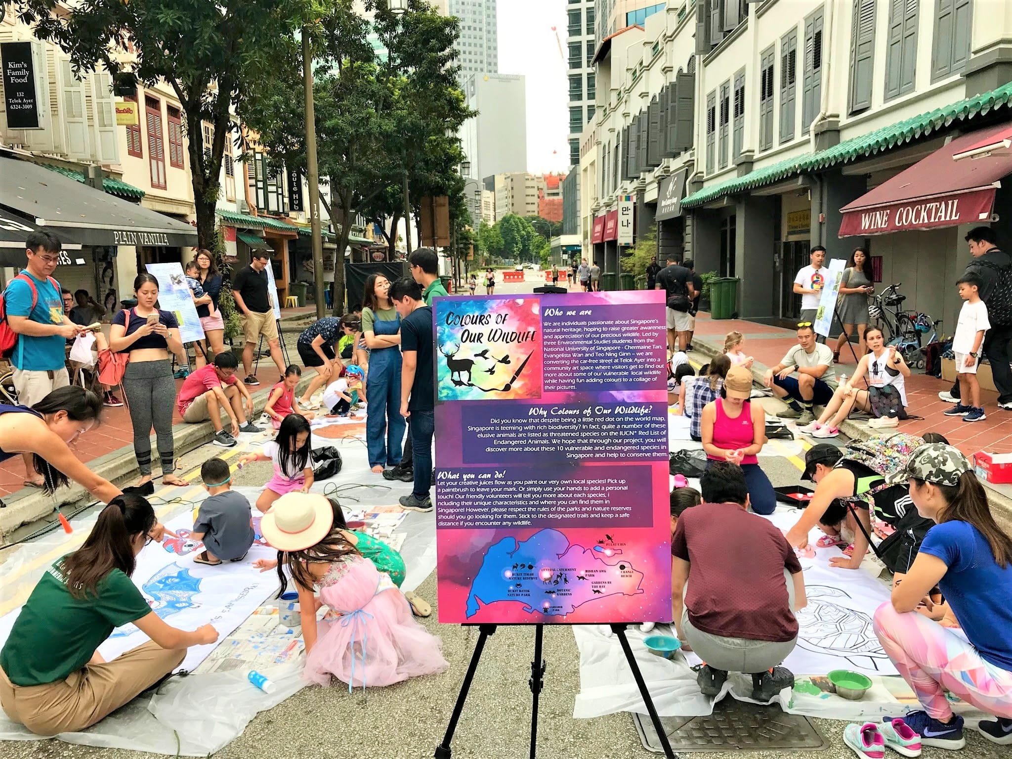 Photo of vibrant activities at road closure at Car-Free Sunday